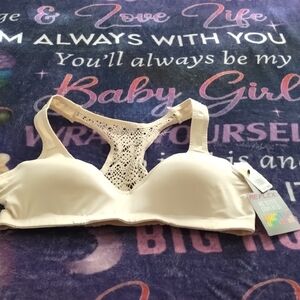 Reflex Women's Cream Lace Detail Bra